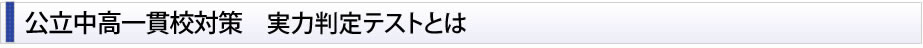 公立中高一貫 実力判定テストとは
