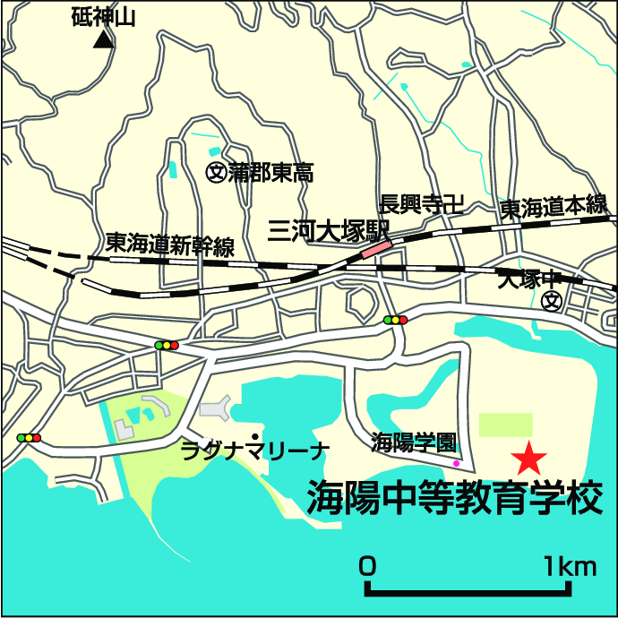 海陽中等教育学校へのアクセス