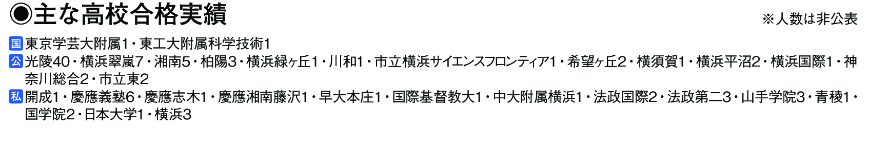 主な合格実績