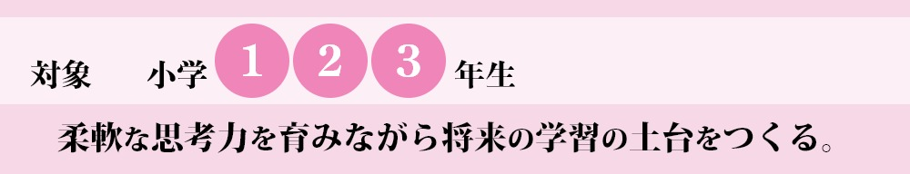 柔軟な思考力を育みながら将来の学習の土台をつくる。