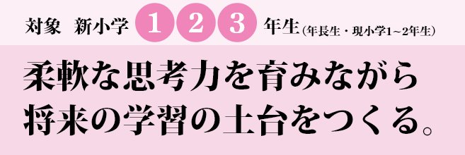 柔軟な思考力を育みながら将来の学習の土台をつくる。